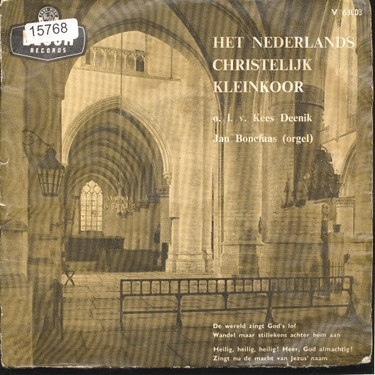 Nederlands Christelijk Kleinkoor - De Wereld Zingt God's Lof Vinyl Singles EP Vinyl Very Good (VG) <br> Hoes Good Plus (G+)