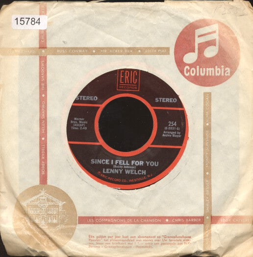 Lenny Welch / Bill Hayes - Since I Fell For You Vinyl Singles Vinyl Very Good (VG) <br> Hoes Good Plus (G+)