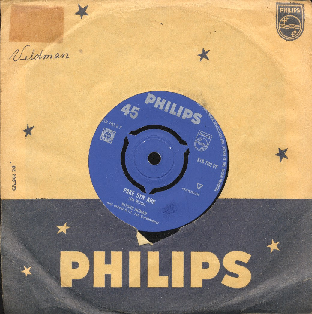 Ritske Numan - De Dwersfeart (De Wilde) Vinyl Singles Vinyl Very Good (VG) <br> Hoes Good Plus (G+)