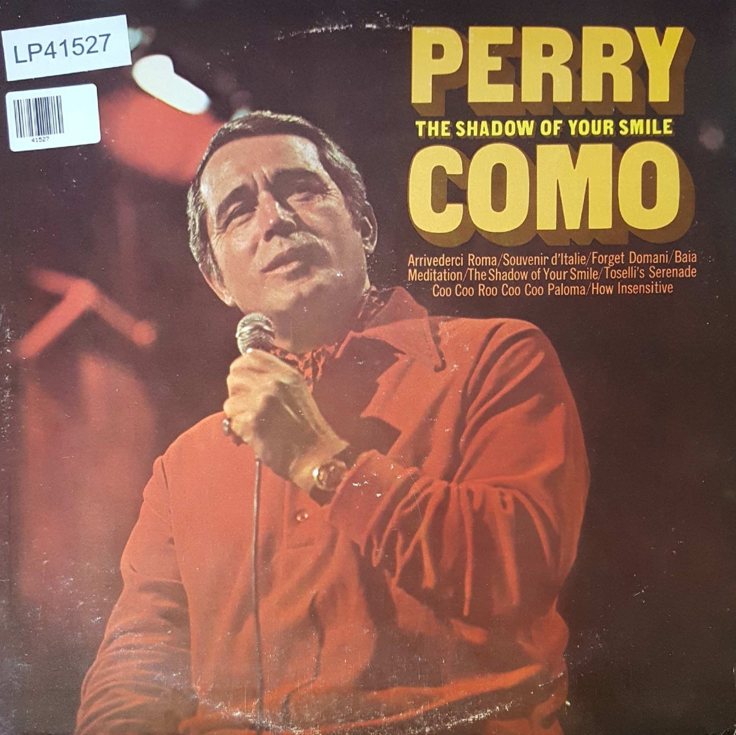 Perry Como - The Shadow Of Your Smile (LP) Vinyl LP Vinyl Very Good (VG) <br> Hoes Good Plus (G+)