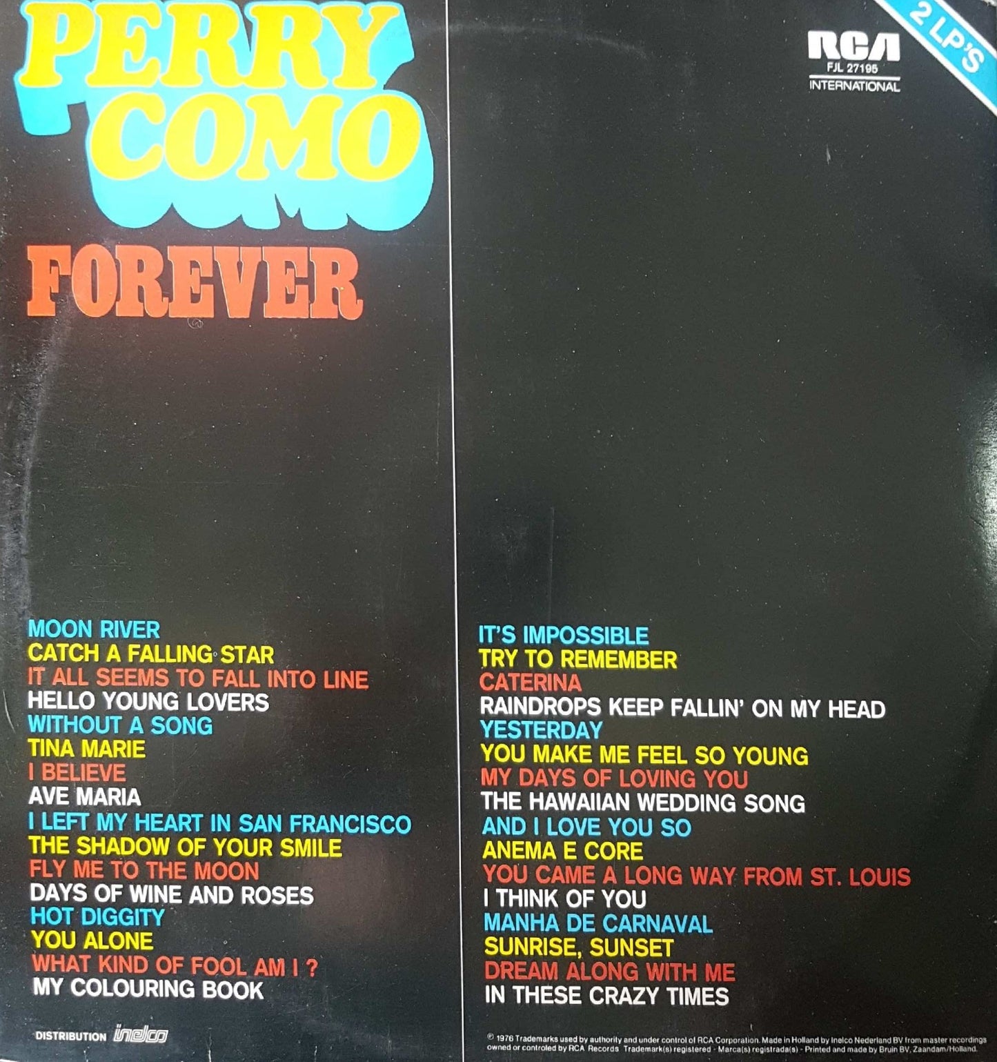 Perry Como - Forever - 32 Hits (LP) Vinyl LP Vinyl Very Good (VG) <br> Hoes Good Plus (G+)