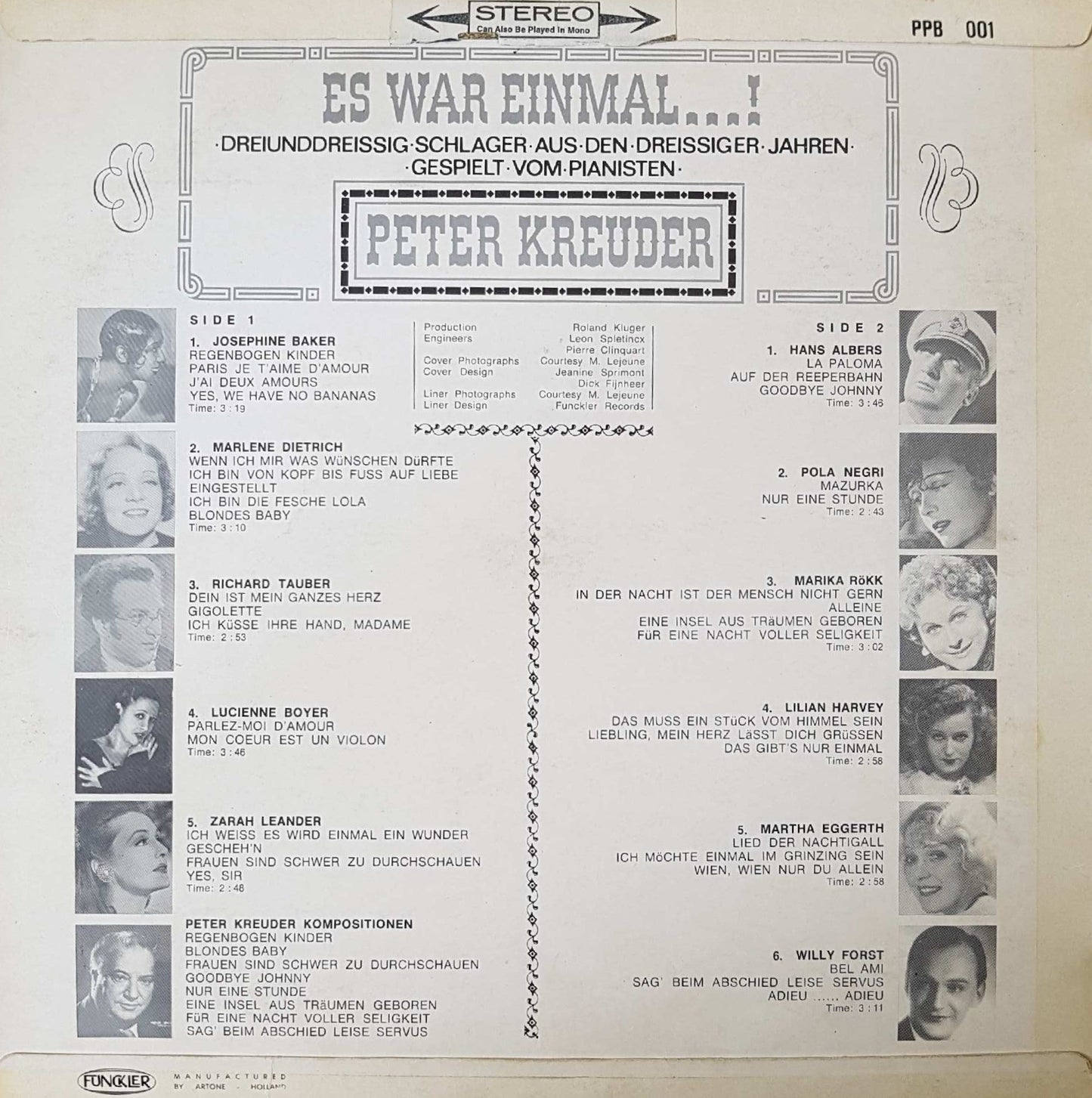 Peter Kreuder - Es War Einmal (LP) (B-Keus) Vinyl LP Vinyl Very Good (VG) <br> Hoes Good Plus (G+)