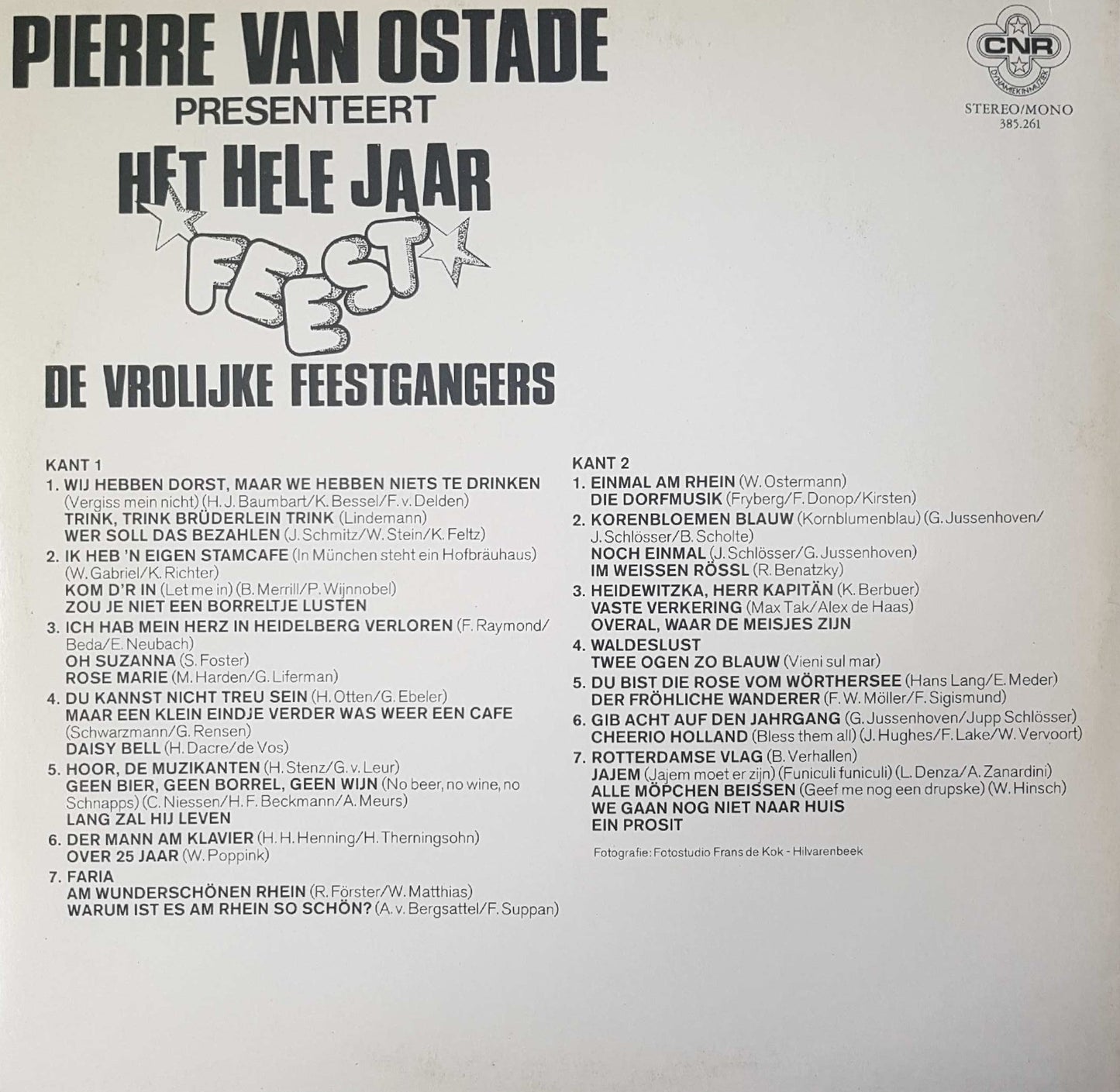 Pierre van Ostade - Het hele jaar feest (LP) Vinyl LP Vinyl Very Good (VG) <br> Hoes Good Plus (G+)