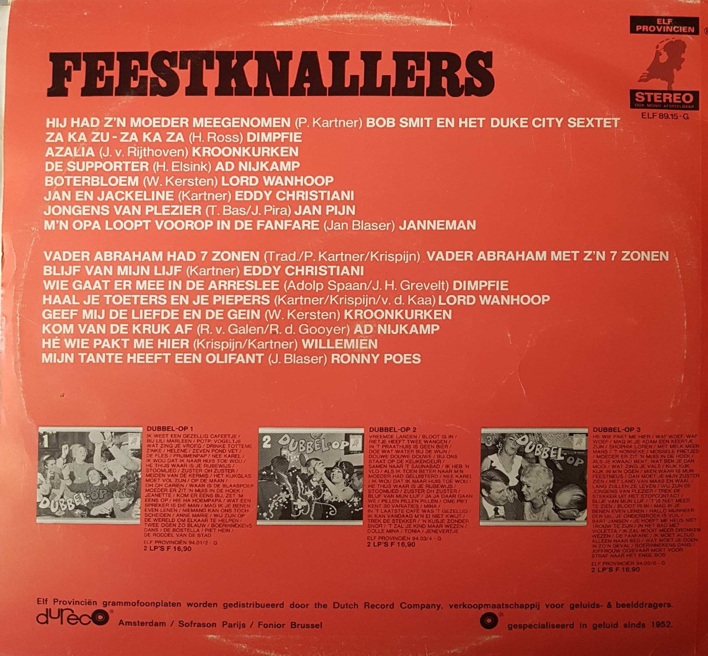 Various - Feestknallers (LP) Vinyl LP Vinyl Very Good (VG) <br> Hoes Good Plus (G+)