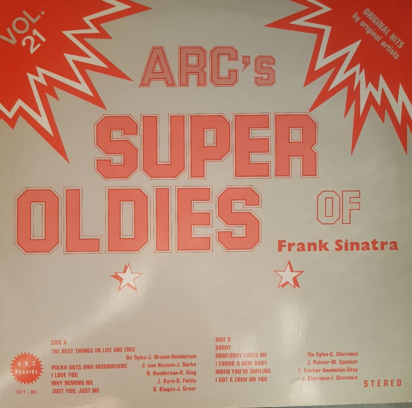 Frank Sinatra - ARC's Super Oldies Of Frank Sinatra Vol. ** (LP) Vinyl LP Vinyl Very Good (VG) <br> Hoes Good Plus (G+)