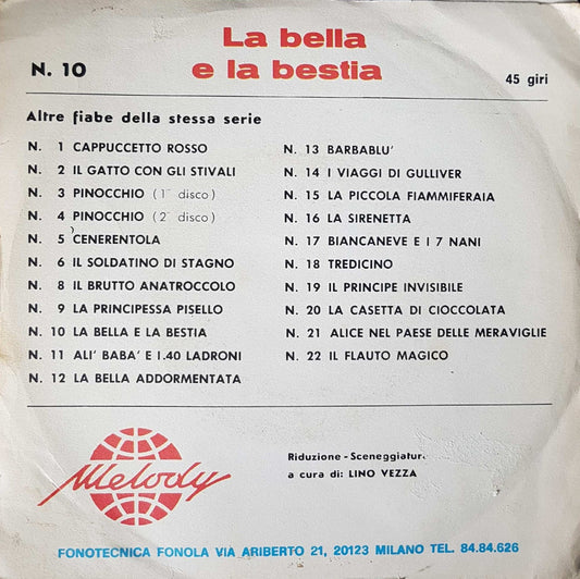 La Bella E La Bestia Vinyl Singles Vinyl Zeer Goed / Hoesje Goed "VINYLSINGLES.NL"