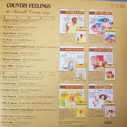 Various - Memories Country Feelings ** memorable Country Songs (LP) Vinyl LP Vinyl Zeer Goed / Hoesje Goed "VINYLSINGLES.NL"