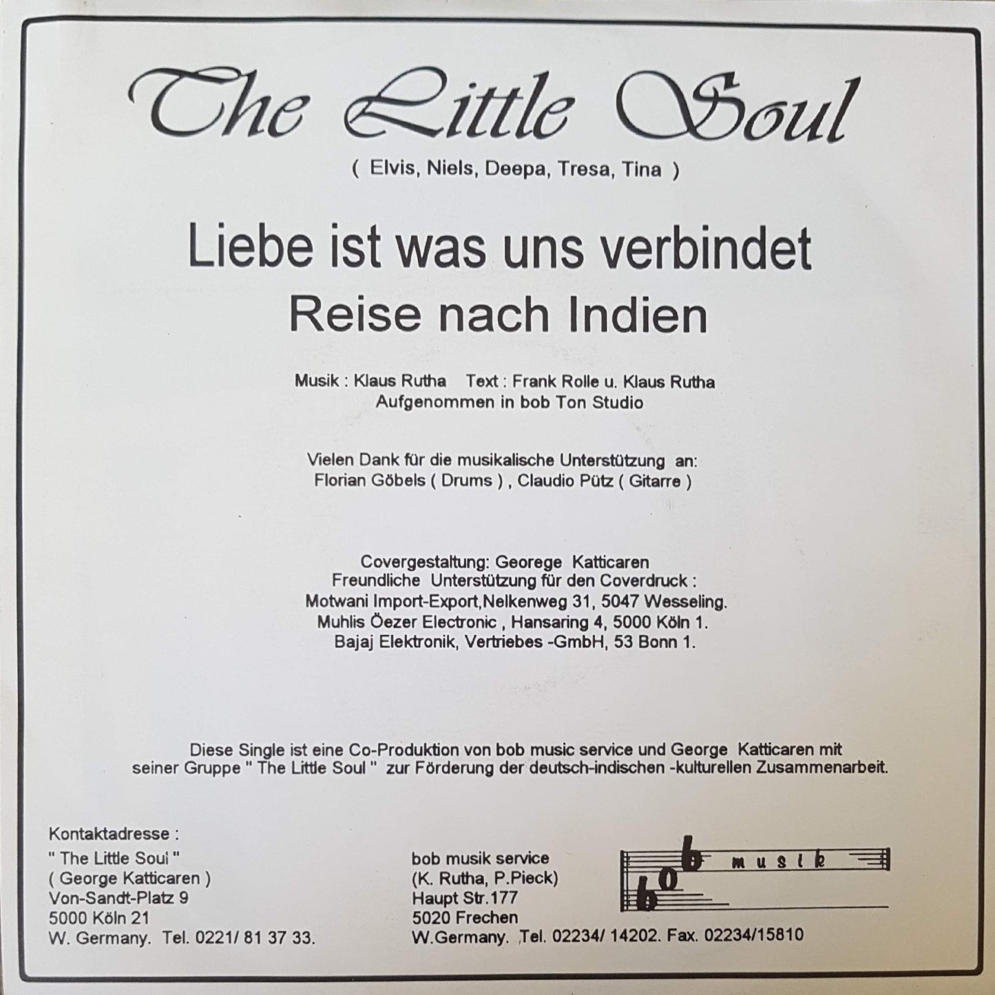 Little Soul - Liebe ist was uns verbindet Vinyl Singles Vinyl Very Good (VG) <br> Hoes Good Plus (G+)