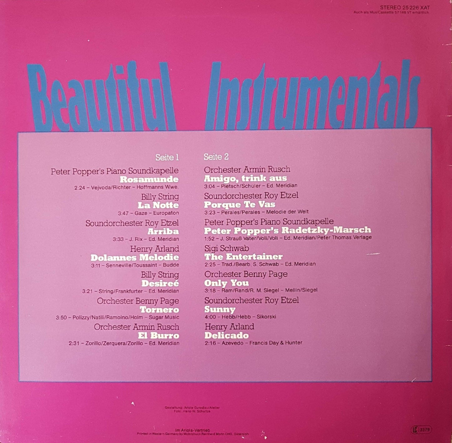 Various - Beautiful Instrumentals (LP) Vinyl LP Vinyl Very Good (VG) <br> Hoes Good Plus (G+)