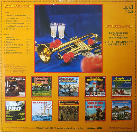 Gala trompeten Orchester - Trompete In Gold (LP) Vinyl LP Vinyl Zeer Goed / Hoesje Goed "VINYLSINGLES.NL"