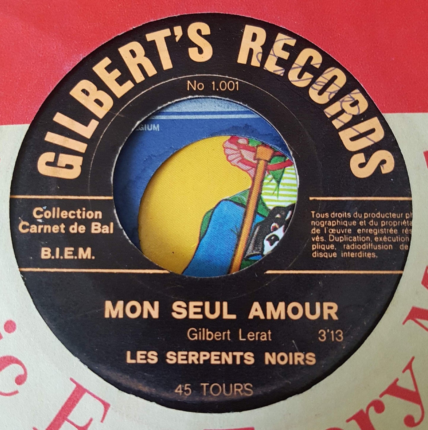 Les Serpents Noirs - Mon Seul Amour Vinyl Singles Vinyl Very Good (VG) <br> Hoes Good Plus (G+)