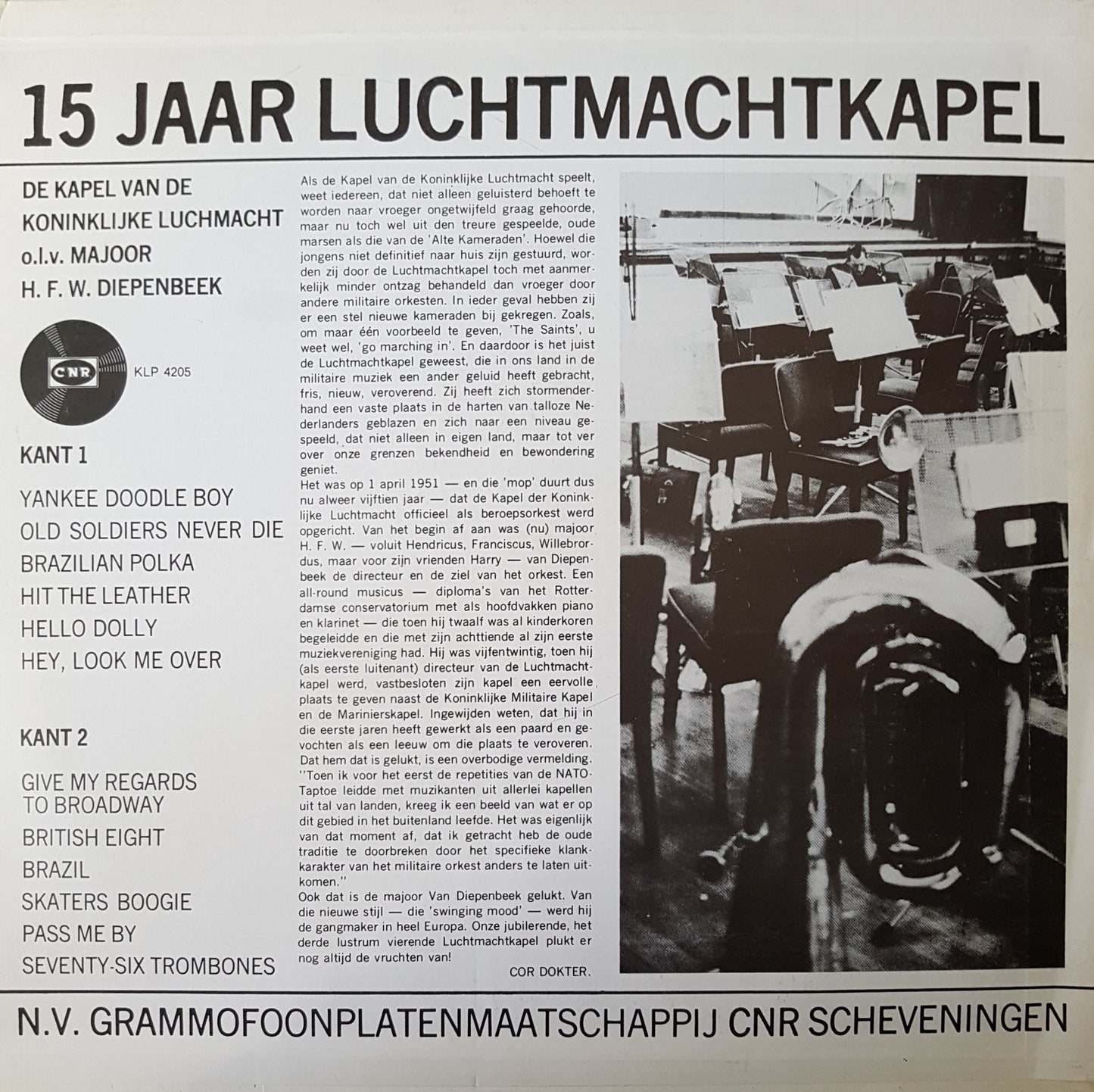 Kapel Van De Koninklijke Luchtmacht - 15 Jaar Luchtmachtkapel (LP) Vinyl LP Vinyl Very Good (VG) <br> Hoes Good Plus (G+)