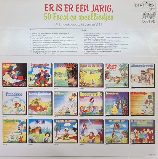 T.V. Kinderkoor - Er is er een jarig, * Feest en Speelliedjes (LP) (B-Keus) Vinyl LP Vinyl Zeer Goed / Hoesje Goed "VINYLSINGLES.NL"