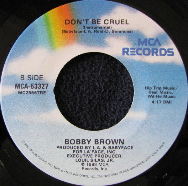 Bobby Brown - Don't Be Cruel Vinyl Singles Vinyl Very Good (VG) <br> Hoes Good Plus (G+)