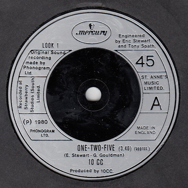 10cc - One-Two-Five Vinyl Singles Vinyl Very Good (VG) <br> Hoes Generic