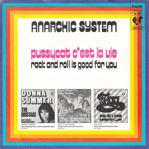 Anarchic System - Pussy Cat C'Est La Vie Vinyl Singles Vinyl Very Good (VG) <br> Hoes Good Plus (G+)