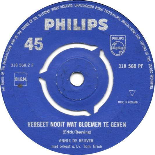 Annie de Reuver - Wie Had Dat Ooit Gedacht Vinyl Singles Vinyl Zeer Goed / Hoesje Goed "VINYLSINGLES.NL"