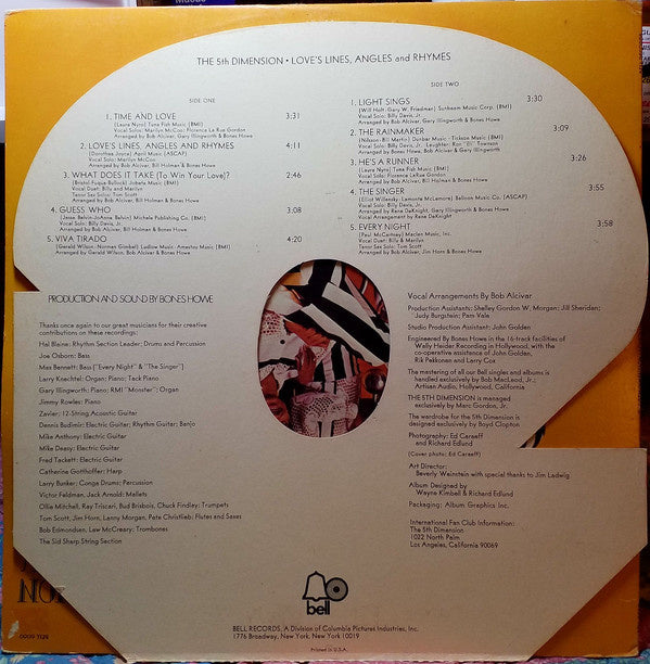 th Dimension - Love's Lines, Angles And Rhymes (LP) Vinyl LP Vinyl Very Good (VG) <br> Hoes Good Plus (G+)