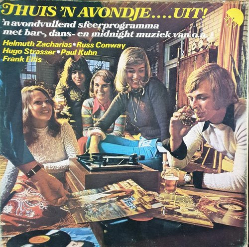 Various - Thuis 'N Avondje....Uit! (LP) BOX Vinyl LP Vinyl Very Good (VG) <br> Hoes Good Plus (G+)