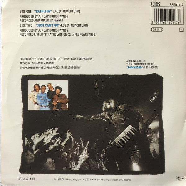 Roachford - Kathleen Vinyl Singles Vinyl Very Good (VG) <br> Hoes Good Plus (G+)