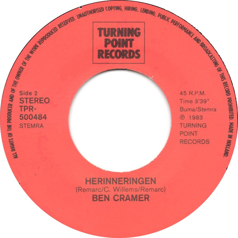 Ben Cramer - Laat Me 30898 Vinyl Singles Vinyl Very Good (VG) <br> Hoes Good Plus (G+)