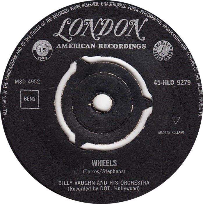 Billy Vaughn And His Orchestra - Wheels 18100 Vinyl Singles