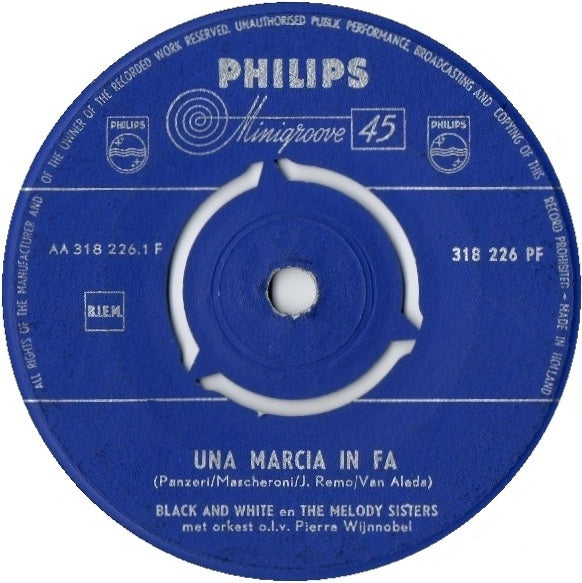 Black And White En The Melody Sisters - Una Marcia In Fa Vinyl Singles