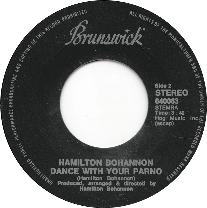 Bohannon - Foot Stompin Music Vinyl Singles Vinyl Very Good (VG) <br> Hoes Good Plus (G+)