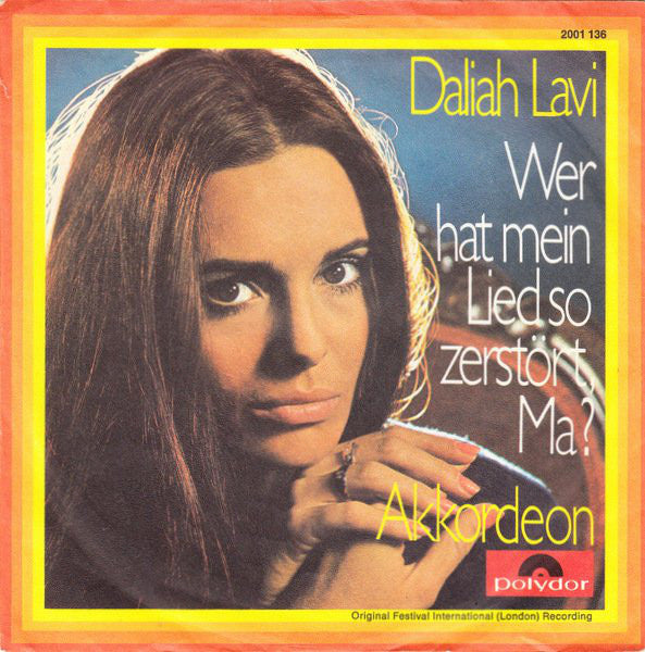 Daliah Lavi - Wer Hat Mein Lied So Zerstört, Ma? Vinyl Singles