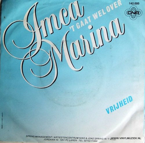 Imca Marina - 't Gaat Wel Over Vinyl Singles Vinyl Very Good (VG) <br> Hoes Good Plus (G+)