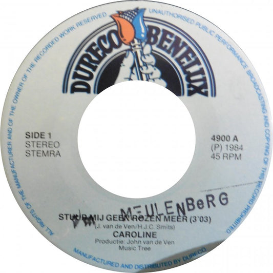Caroline - Stuur Mij Geen Rozen Meer Vinyl Singles Vinyl Zeer Goed / Hoesje Goed "VINYLSINGLES.NL"