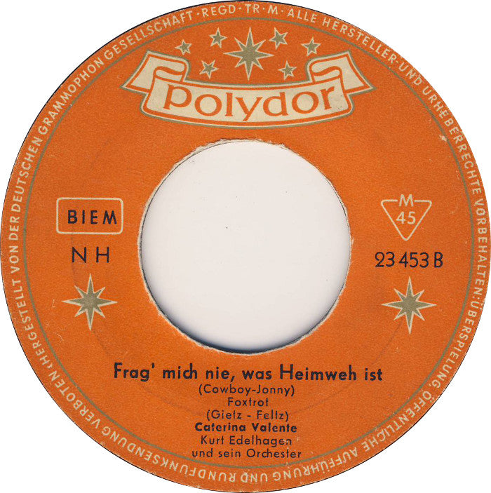 Caterina Valente - Dich Werd' Ich Nie Vergessen Vinyl Singles Vinyl Very Good (VG) <br> Hoes Generic