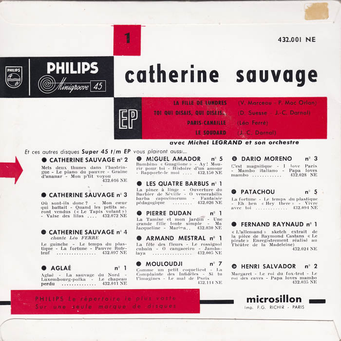 Catherine Sauvage - La Fille De Londres Vinyl Singles EP