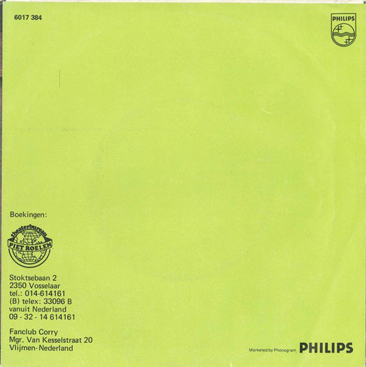 Corry - Adios Amor 37595 Vinyl Singles Vinyl Zeer Goed / Hoesje Goed "VINYLSINGLES.NL"