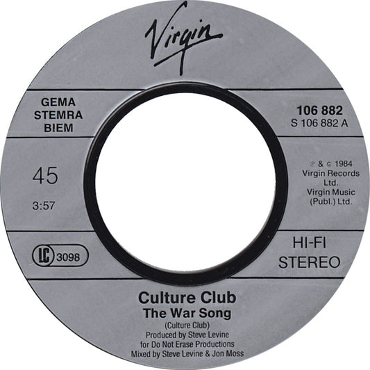 Culture Club - The War Song 30304 Vinyl Singles Vinyl Zeer Goed / Hoesje Goed "VINYLSINGLES.NL"