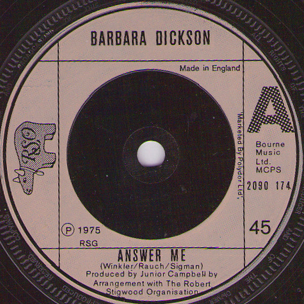 Barbara Dickson - Answer Me Vinyl Singles
