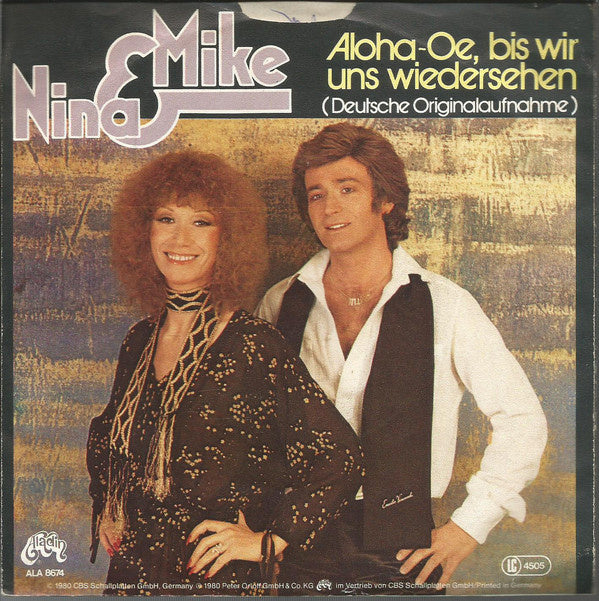 Nina & Mike - Aloha-Oe, Bis Wir Uns Wiedersehen Vinyl Singles Vinyl Very Good (VG) <br> Hoes Good Plus (G+)