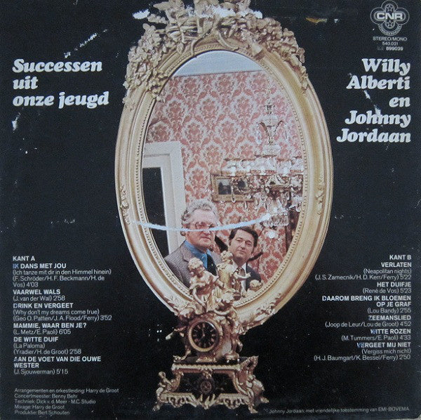 Willy Alberti en Johnny Jordaan - Successen Uit Onze Jeugd (LP) Vinyl LP Vinyl Very Good (VG) <br> Hoes Good Plus (G+)