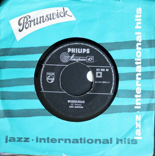 Ken Griffin - Wunderbar Vinyl Singles Vinyl Very Good (VG) <br> Hoes Good Plus (G+)
