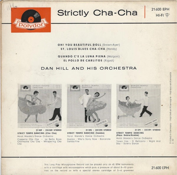 Dan Hill And His Orchestra - Strictly Cha-Cha Vinyl Singles EP