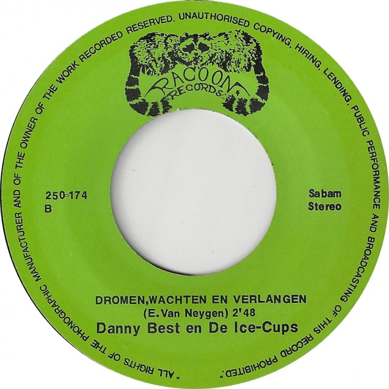 Danny Best & De Ice-Cups - Ik Zou Altijd Willen Zingen Voor Jou Vinyl Singles Vinyl Very Good (VG) <br> Hoes Good Plus (G+)