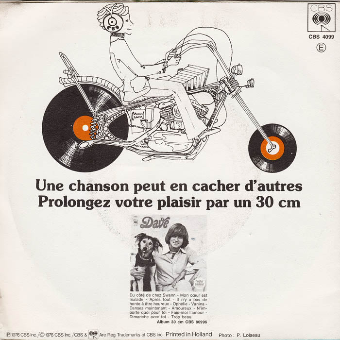 Dave - Ophelie Vinyl Singles Vinyl Very Good (VG) <br> Hoes Good Plus (G+)