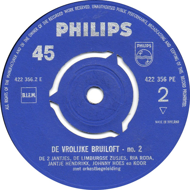 Johnny Hoes - De Vrolijke bruiloft No.2 Vinyl Singles EP