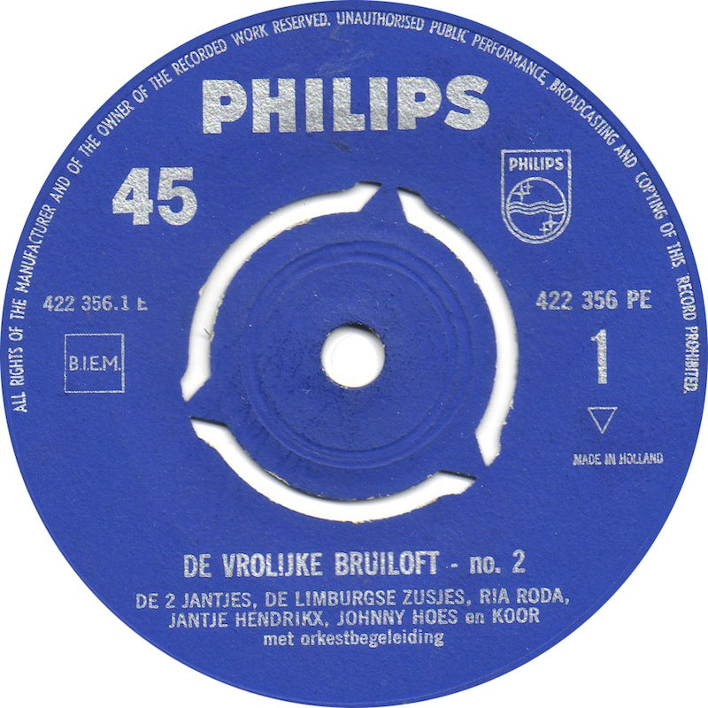 Johnny Hoes - De Vrolijke bruiloft No.2 Vinyl Singles EP
