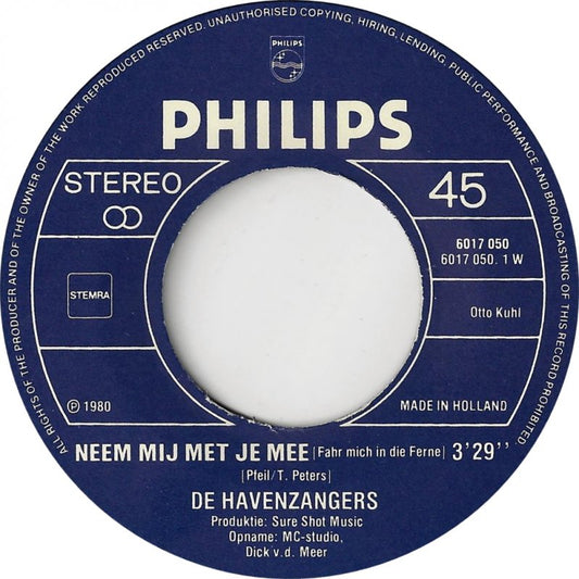 Havenzangers - Neem Mij Met Je Mee 30206