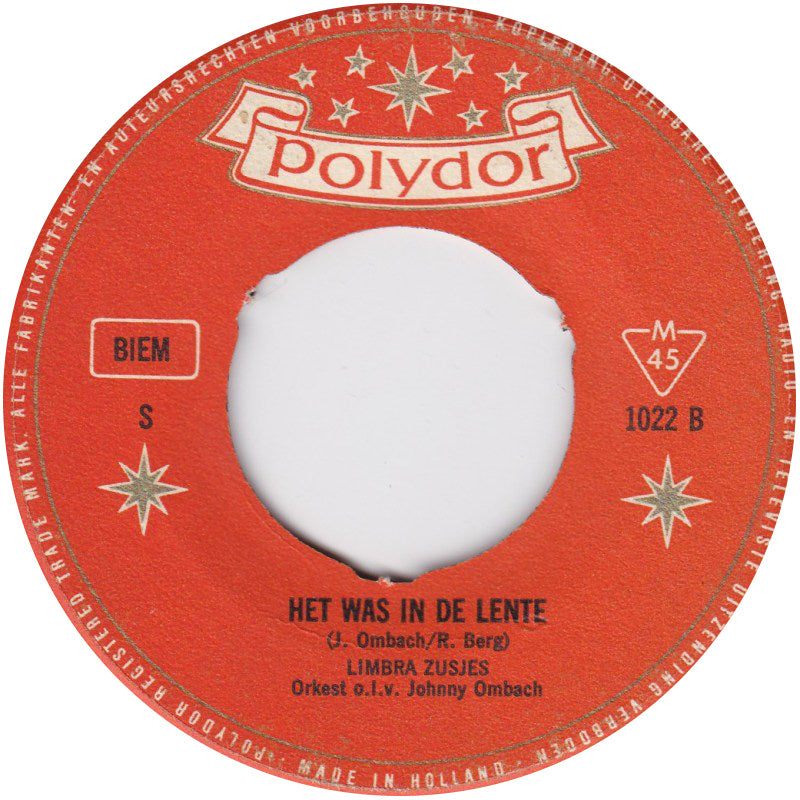 Limbra zusjes - Rode Anemonen Vinyl Singles Vinyl Very Good (VG) <br> Hoes Good Plus (G+)