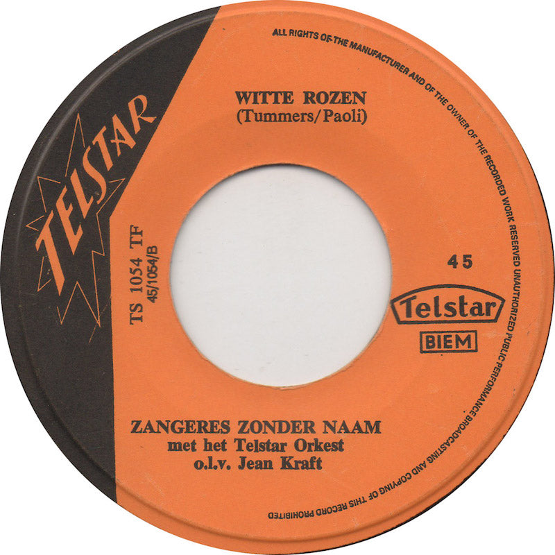 Zangeres Zonder Naam - Achter In 't Stille Klooster 28854 Vinyl Singles Vinyl Very Good (VG) <br> Hoes Good Plus (G+)