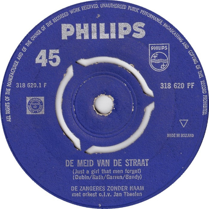 Zangeres Zonder Naam - De Meid Van De Straat 38992 Vinyl Singles Vinyl Very Good (VG) <br> Hoes Generic