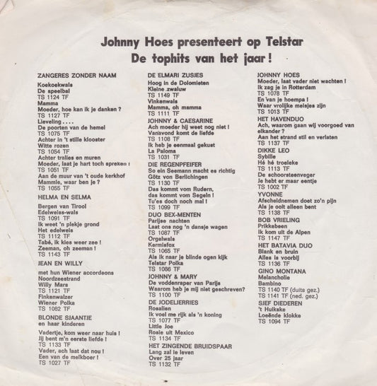 Zangeres Zonder Naam - Het Broekie Van Jantje 17141 Vinyl Singles Vinyl Zeer Goed / Hoesje Goed "VINYLSINGLES.NL"