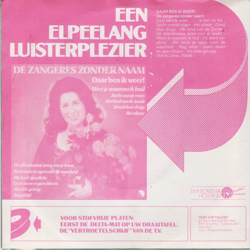 Zangeres Zonder Naam - Weet Je Waarom Ik Huil 43380 Vinyl Singles Vinyl (VG) <br> Hoes (G+)